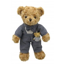 Peluche ours couché - La du Pays de l'Ours